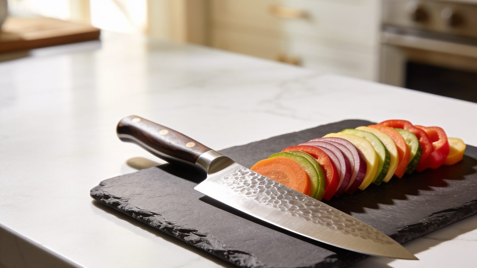 best chef knives under $50 — kitchen knives in a bright kitchen