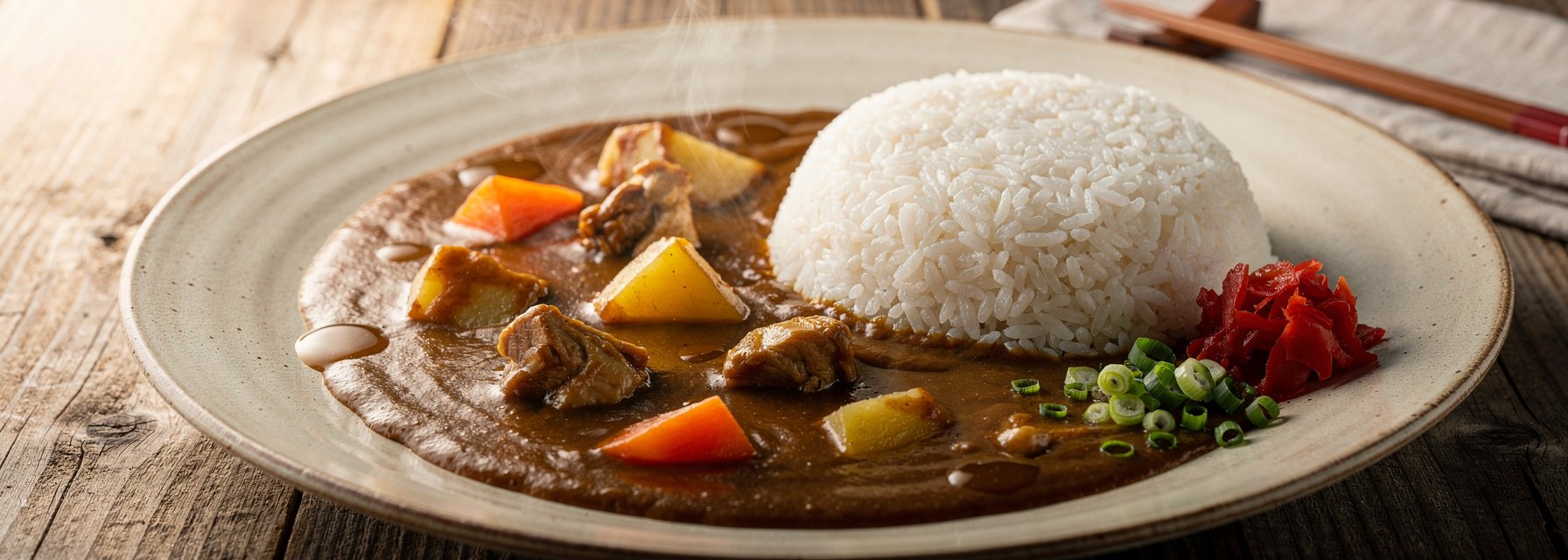 Japanese curry rice with chicken, potato and carrot